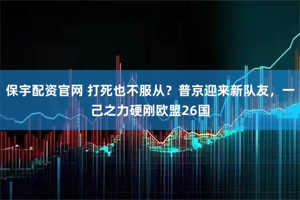 保宇配资官网 打死也不服从？普京迎来新队友，一己之力硬刚欧盟26国